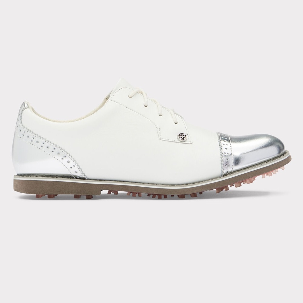 G/Fore Women's Cap Toe Gallivanter Spikeless Golf Shoes - white/silver